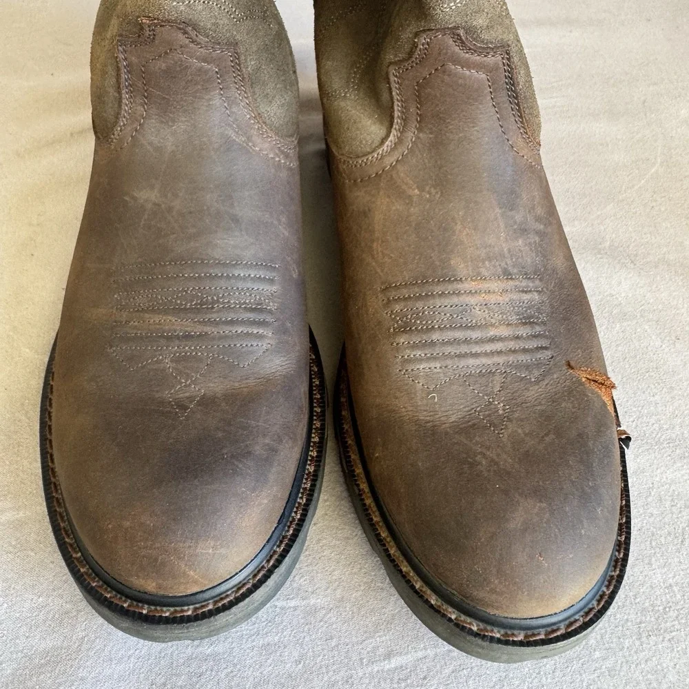Size 10 - Ariat Style 10014238  Pull-On Distressed Brown Work Boots Men's